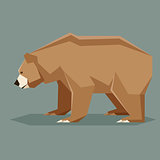 Flat polygonal Brown Bear