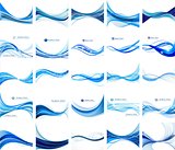 Abstract blue background set