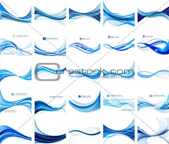 Abstract blue background set