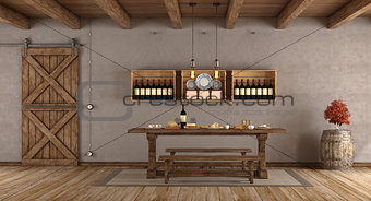 Dining room in rustic style