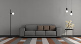 Gray and brown modern lounge