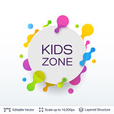 White badge Kids Zone sticker.