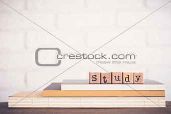 The word Study and copy space background.