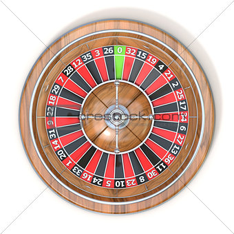 Roulette wheel. Top view. 3D