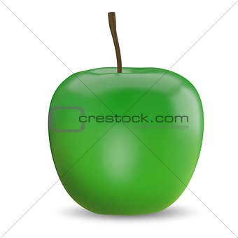 3D Illustration of a Green Apple