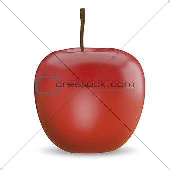 3D Illustration of a Red Apple