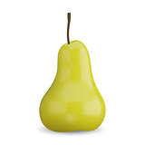 3D Illustration of a Yellow Pear