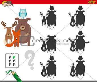 shadows activity game with animal characters