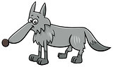 gray wolf animal character cartoon illustration