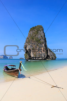 Longtail Boat Railay Beach Krabi Thailand