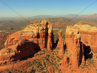 Aerial view of Sedona from a helicopter