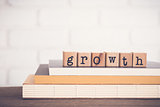The word Growth and copy space background.