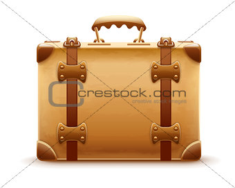 Retro suitcase. Luggage bag for travel. Vector