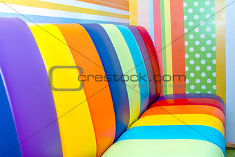 Multi color sofa bed.