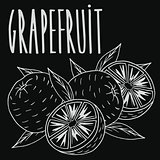 Chalkboard ripe grapefruit fruit
