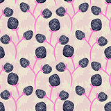 Purple flower seamless pattern design.