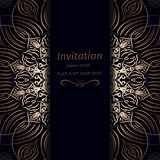 Invitation in dark blue with gold