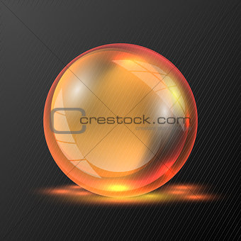 3d orange vector sphere.