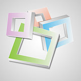 The vector 3d squares.Soft colors