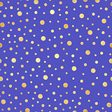 Classic dotted seamless gold pattern. Polka dot ornate