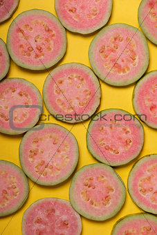 top view of pink guava