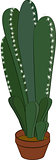 Cartoon green Cactus in pot