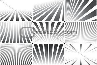 Collection of abstract striped backgrounds. Black and white patterns