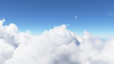 Blue sky with clouds 3D render