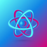 3D Atom Structure. Vector illustration