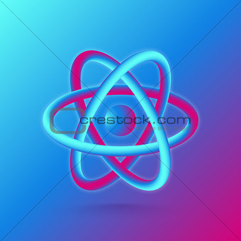 3D Atom Structure. Vector illustration