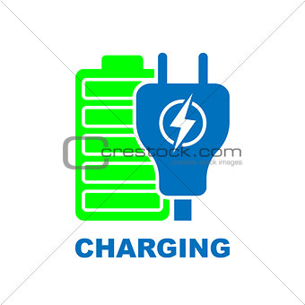 Charge Battery flat vector pictograph. Flat icon style for graphic design