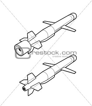 Cruise missile. Vector illustration.