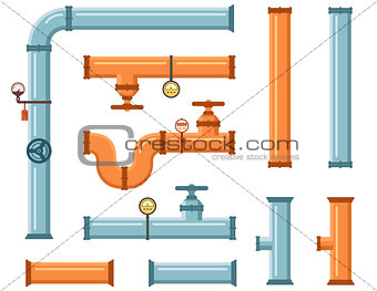 pipes set for plumbing or construction industry