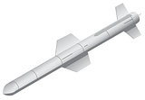 Military Long-range Missile Rocket Vector Illustration