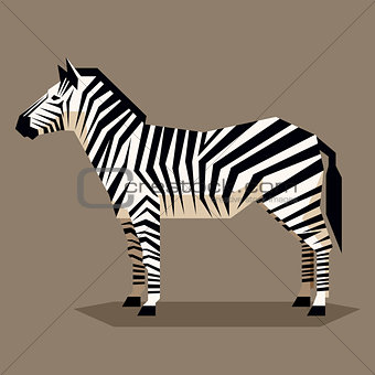 Flat geometric Zebra
