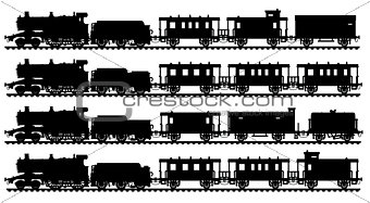 Four vintage steam trains