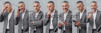 Professional businessman photo collage