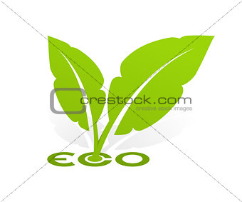 Logo Eco with green leafs