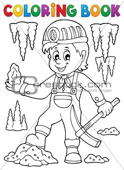 Coloring book miner theme image 1