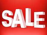 Sale 3D Letters on Red Background