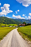 Austria country road among picturesque austrian landscapes