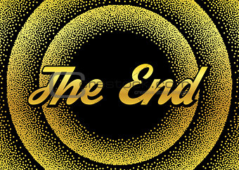 The gold End screensaver in retro stypple style
