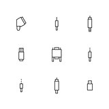 Set of different video and audio connectors, vector illustration.