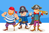 funny pirate characters cartoon illustration