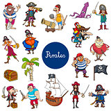 cartoon pirates fantasy characters set