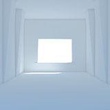 Blue room with big window 3D render