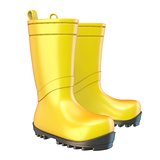 Yellow rain boots 3D