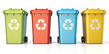 Containers for recycling waste sorting plastic, glass, metal, pa