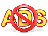 Forbidden sign with ADS text 3D
