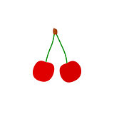 Cherry icon on a branch